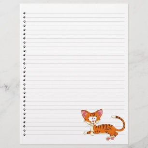 Funny Cartoon Cat Lined Pet Letterhead