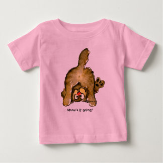 Funny Cartoon Cat Meow's it Going? Baby T-Shirt