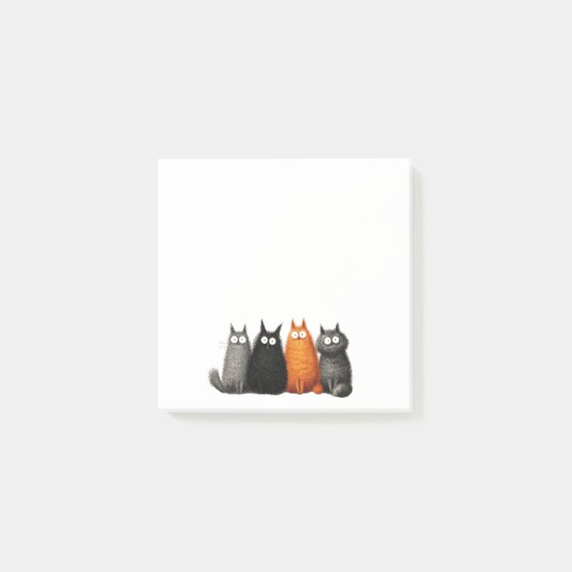 Funny Cartoon Cat Post-it Notes (Front)