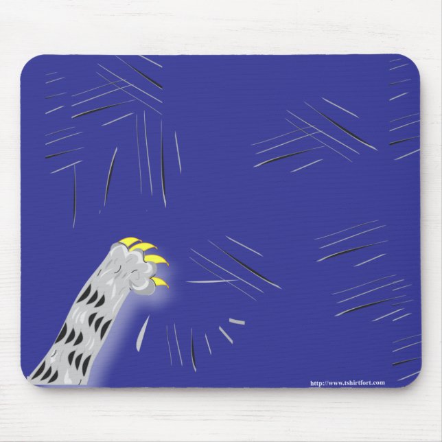 Funny Cartoon Cat Scratch Paw Fun Design Mouse Pad (Front)