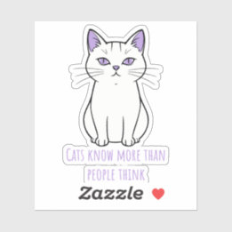 Funny Cartoon Cat Sticker