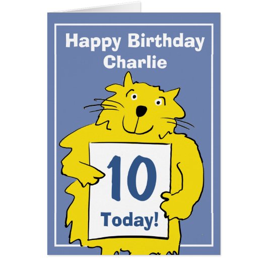Funny Cartoon Cat to Personalise Cards (Front)