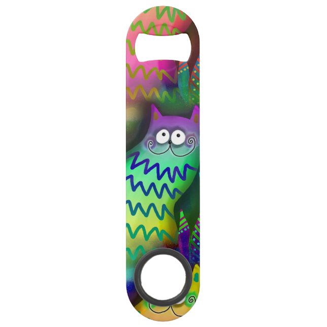 Funny cartoon cats bar key (Front)