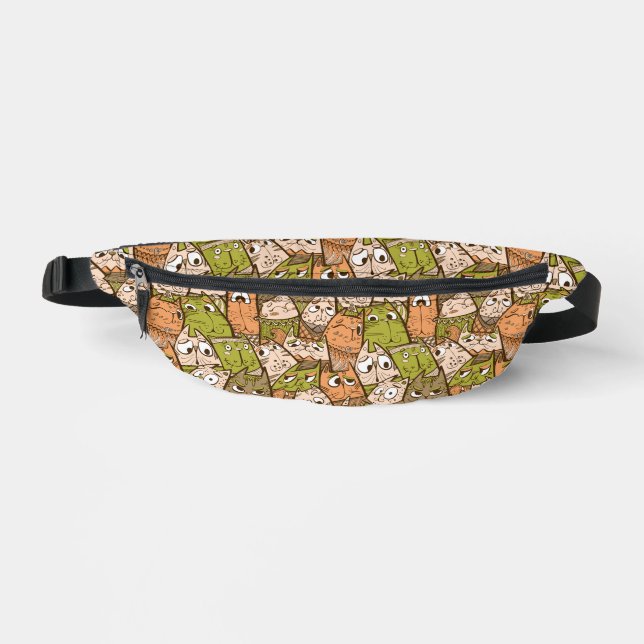 Funny Cartoon Cats Fanny Pack (Front)