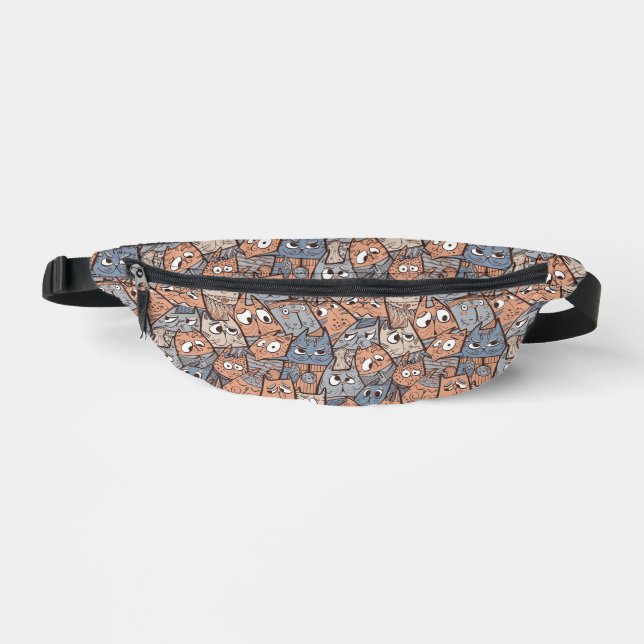 Funny Cartoon Cats Fanny Pack (Front)
