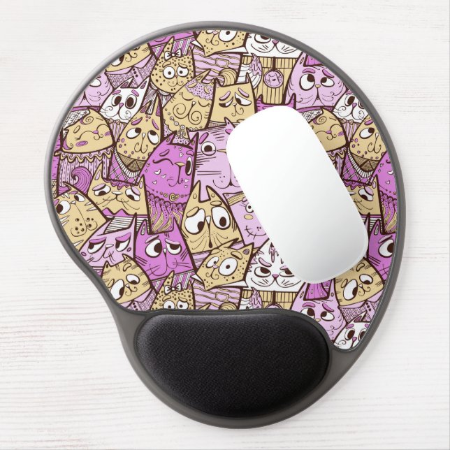 Funny Cartoon Cats Gel Mouse Pad (Left Side)