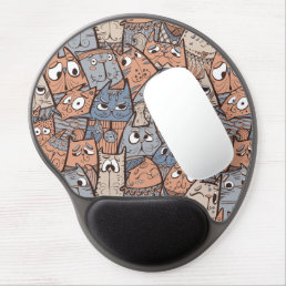 Funny Cartoon Cats Gel Mouse Pad
