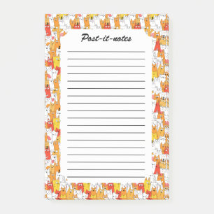 Funny Cartoon Cats Group Doodle Post-it Notes