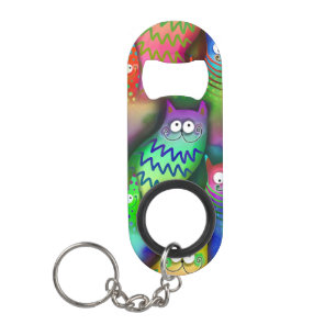 Funny cartoon cats keychain bottle opener