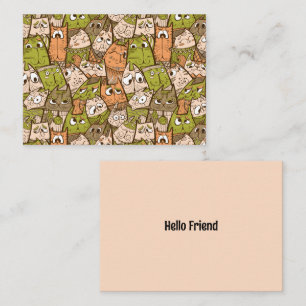 Funny Cartoon Cats Note Card