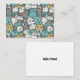Funny Cartoon Cats Note Card