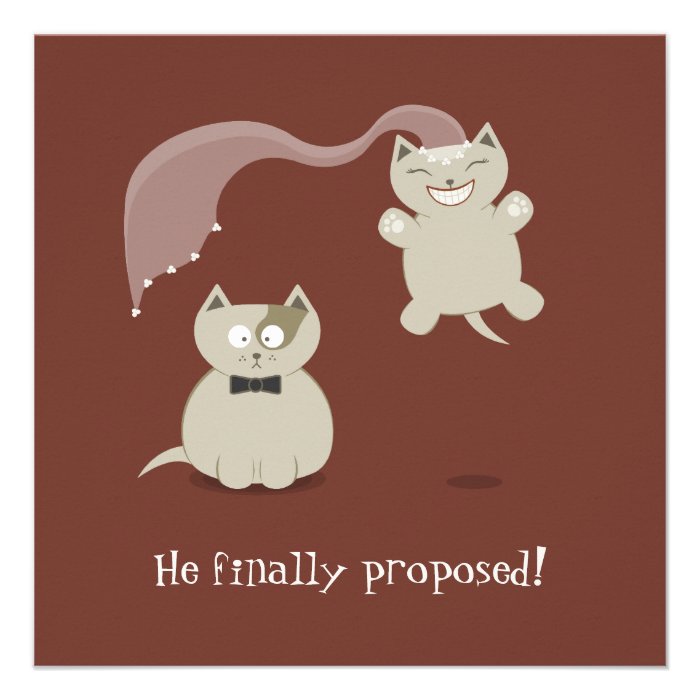 Funny Cartoon Cats Save the Date Announcement