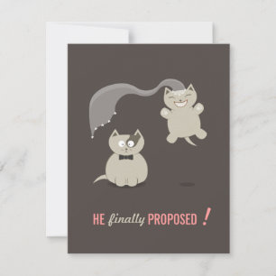 Funny Cartoon Cats - Save the Date invitation