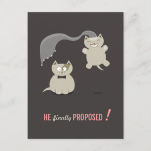 Funny Cartoon Cats Save the Date postcard
