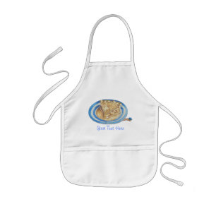funny cartoon character wearing blue hat kids' apron