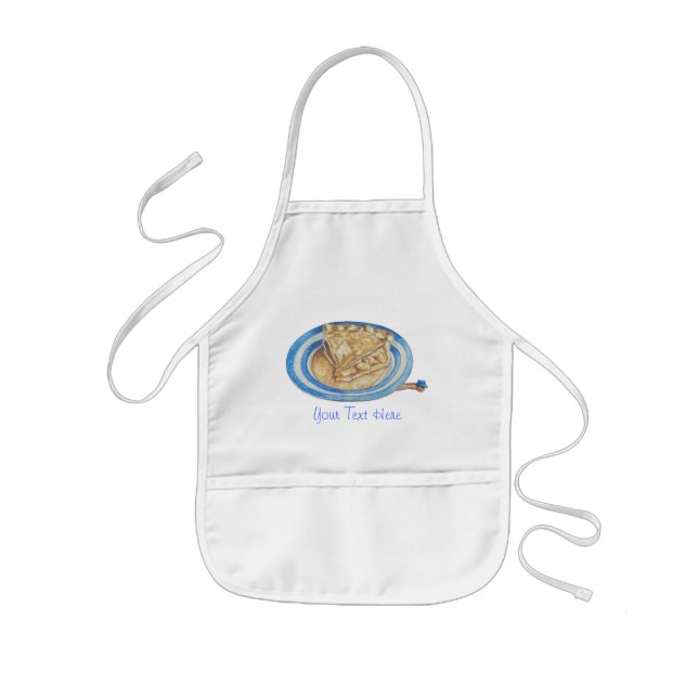 funny cartoon character wearing blue hat kids' apron (Front)