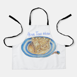funny cartoon character wearing hat in apple pie apron