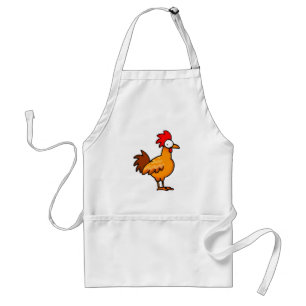 Funny Cartoon Chicken Illustration Adult Apron