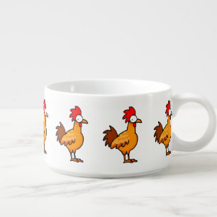 Funny Cartoon Chicken Illustration Bowl