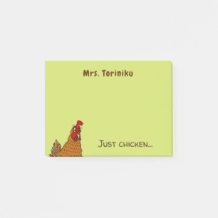 Funny Cartoon Chicken Pun Gift for Teacher Custom Post-it Notes