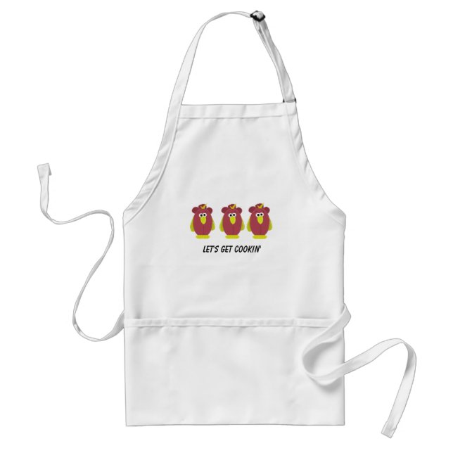 Funny Cartoon Chickens Adult Apron (Front)