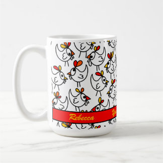 Funny Cartoon Chickens Pattern Personalized Coffee Mug