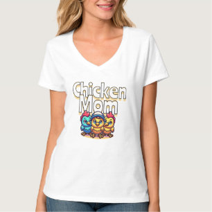 Funny Cartoon Chicks Chicken Mom Personalized T-Shirt