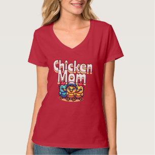 Funny Cartoon Chicks Chicken Mom Personalized T-Shirt