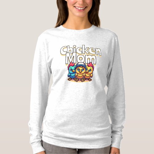 Funny Cartoon Chicks  Chicken Mom Personalized T_Shirt