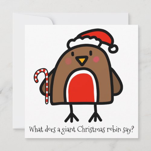 Funny Cartoon Christmas Robin Holiday Card