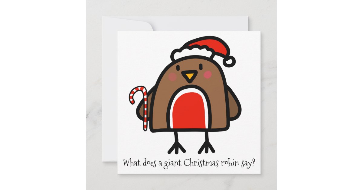 Funny Cartoon Christmas Robin Holiday Card Zazzle