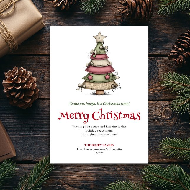 Funny cartoon Christmas tree greeting card (Funny cartoon Christmas tree greeting card

)