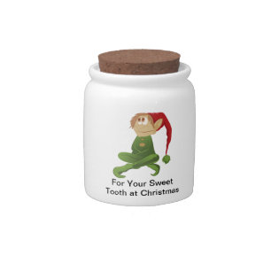 Funny Cartoon Christmas Xmas Funny Elf Candy Jar