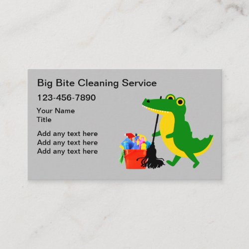 Funny Cartoon Cleaning Service Business Cards