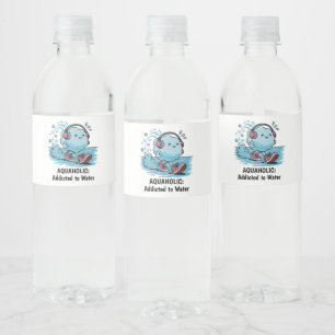 Funny Cartoon Cloud Water Bottle Label