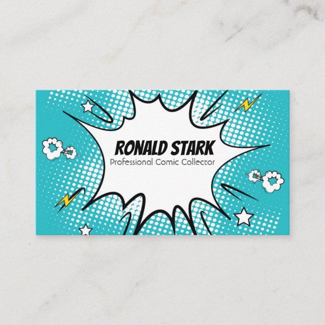 Funny Cartoon Comic Art Bright  Business Card (Front)