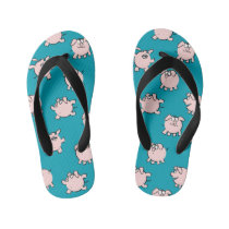 Funny Cartoon Comics Pig Choose Color FFlop Kid's Flip Flops Funny Cartoon Comics Pig Choose Color FFlop Kid's Flip Flops