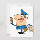 funny cartoon cop eating donuts (Front)