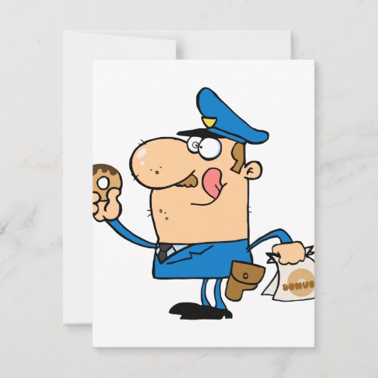 funny cartoon cop eating donuts (Front)