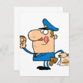 funny cartoon cop eating donuts (Front/Back)