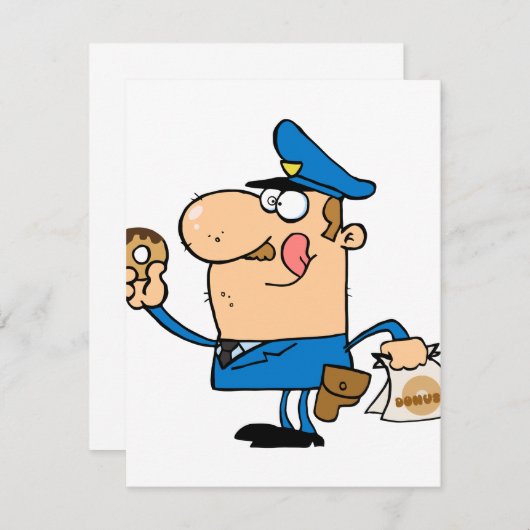 funny cartoon cop eating donuts (Front/Back)