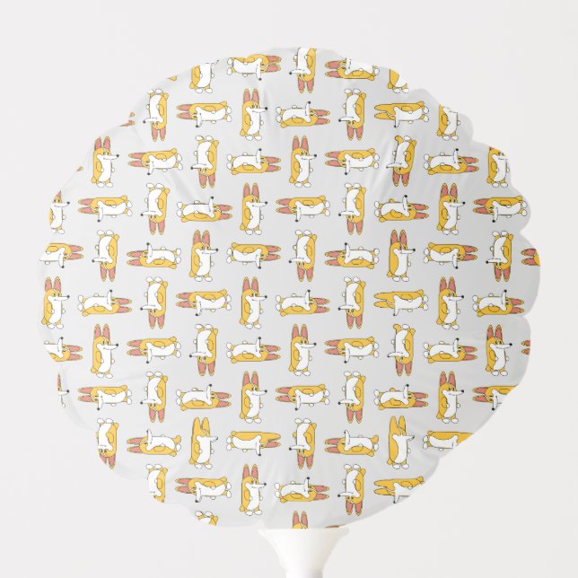Funny Cartoon Corgi Pattern Balloon (Front)