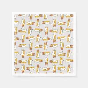 Funny Cartoon Corgi Pattern Napkins