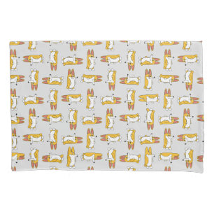Funny Cartoon Corgi Pattern Pillow Case