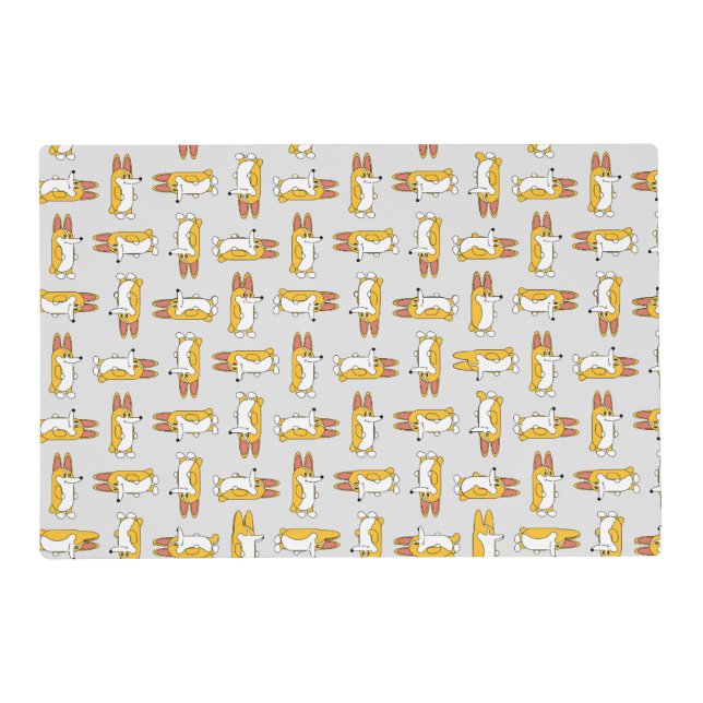 Funny Cartoon Corgi Pattern Placemat (Front)