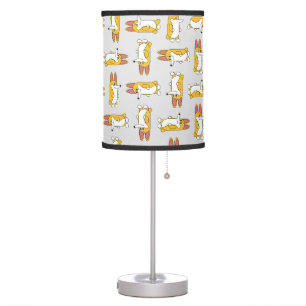 Funny Cartoon Corgi Pattern Table Lamp
