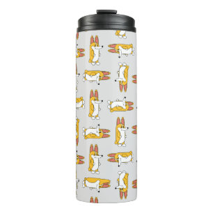 Funny Cartoon Corgi Pattern Thermal Tumbler