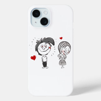 Funny Cartoon Couple iPhone 15 Case