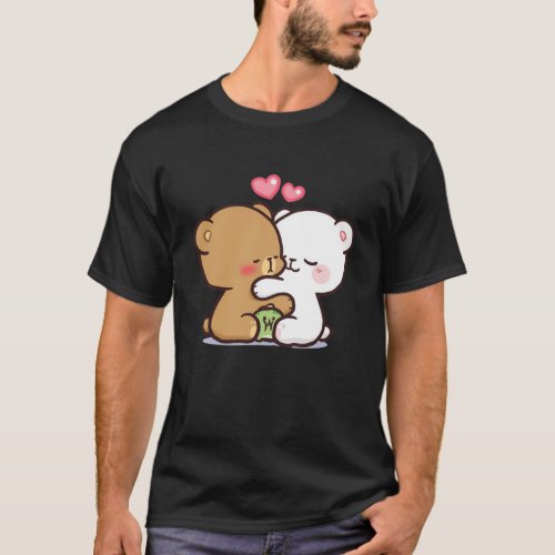 funny cartoon couple cute milk mocha bears Gift Fo T_Shirt