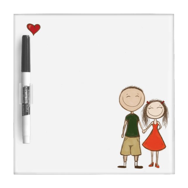 Funny cartoon couple sketch Dry-Erase board (Front)
